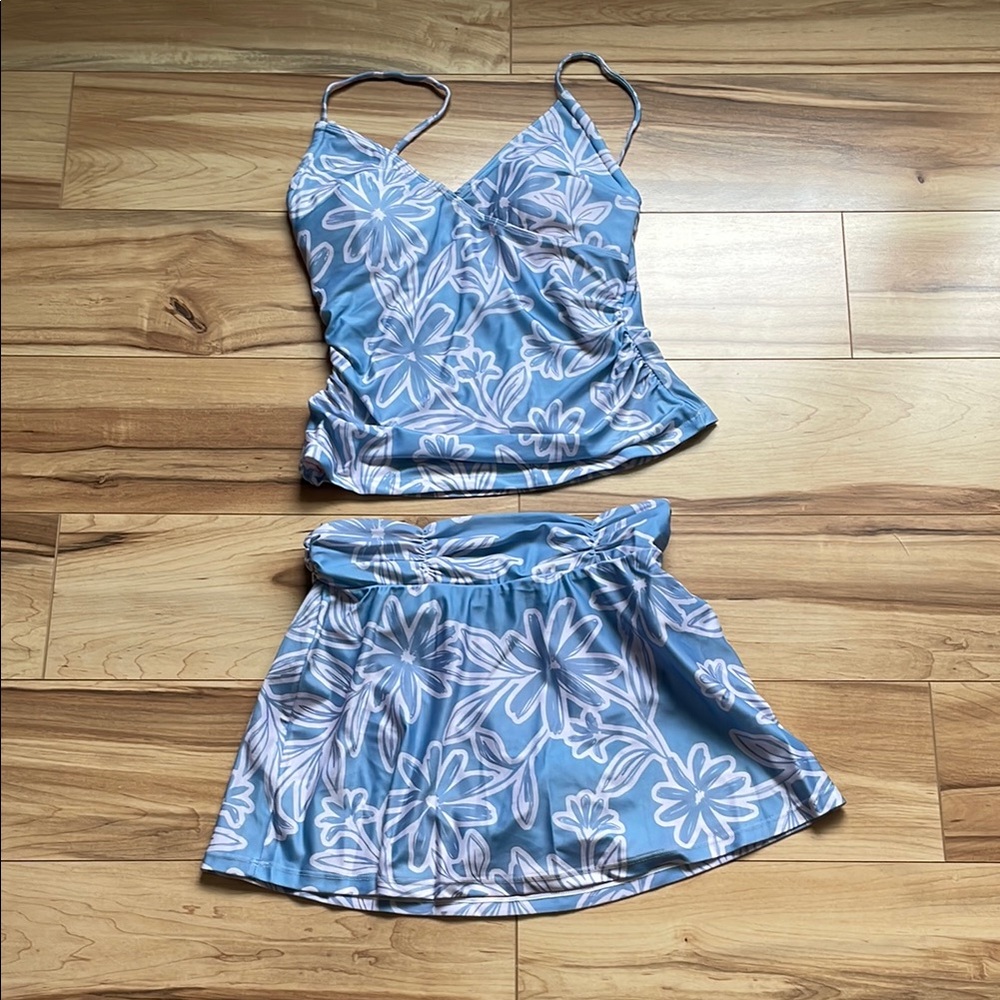 Blue Floral Two-Piece Set